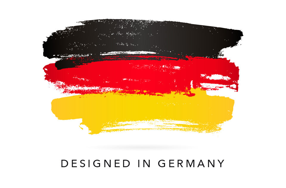 Deutschlandflage mit "designed in Germany"